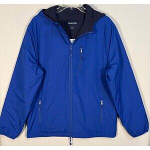 NWT Mizzen Main Tech Hoodie Jacket Mens M Blue Full Zip Travel Performance